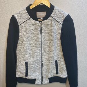 Banana Republic Black and Gray Bomber Jacket